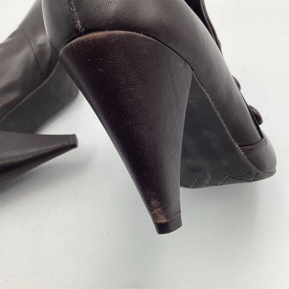 Gianni Bini Women's Brown Leather Ankle Booties Size 8 Block Heel - Picture 12 of 12